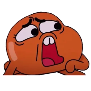 😥 Darwin Watterson The Amazing World of Gumball pez, dibujo animado, molesto, gritando, naranja whatsapp sticker