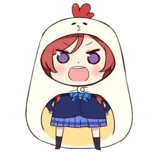 🗣 Anime, Kreskówka, Manga, Postać, Zły, Słodki, Chibi whatsapp sticker