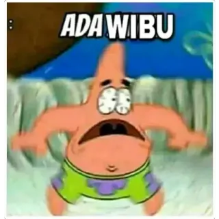 😱 Patrick Star Spongebob Squarepants ADA WIBU 海绵宝宝, 派大星, 表情包, wibu, 害怕 whatsapp sticker