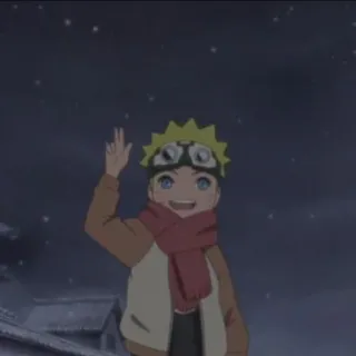 🍡 Naruto 动漫, 卡通, 角色, 漩涡鸣人, 冬天, 雪 telegram sticker