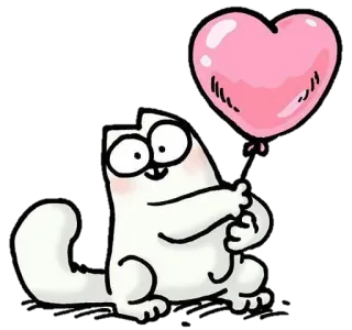 💞 Simon's Cat cat, balloon, love, heart, cute, cartoon, animated whatsapp sticker
