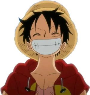 😁 Luffy One Piece anime, cartoon, character, smile, happy, Luffy, One Piece telegram sticker