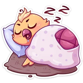 😴 ZZZ dormindo, pássaro, fofo, desenho animado, sonolento, pintinho telegram sticker