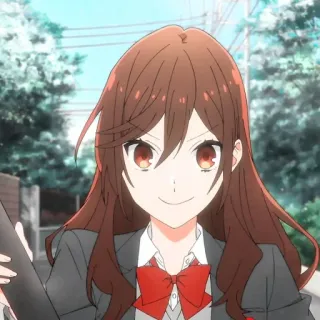 🍥 Anime, Mangá, Garota, Horimiya, Personagem, Sorrindo, Uniforme escolar telegram sticker