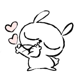 💞 conejo, amor, corazones, lindo, beso whatsapp sticker