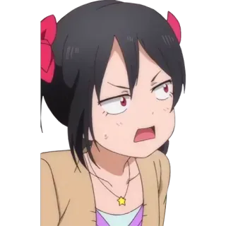 😨 Yazawa Nico Love Live! อนิเมะ, ผู้หญิง, การ์ตูน, น่ารัก, โกรธ, สีหน้า, Love Live telegram sticker