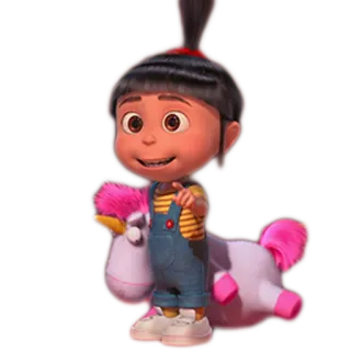 😊 Agnes Despicable Me Agnès, Moi, moche et méchant, dessin animé, fille, licorne telegram sticker