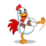 😆 pollo, dibujos animados, animal, pico, agricultura, granja telegram sticker