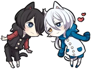 🤩 anime, cat, kawaii, cute, friendship, chibi, manga, cartoon telegram sticker
