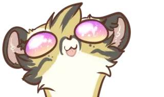 🎉 süß, tier, cartoon, augen, katze, fell, kawaii telegram sticker