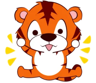 🐯 tiger, animal, cartoon, cute, sticker, illustration telegram sticker
