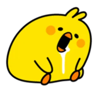😪 desenho animado, animal, fofo, amarelo, pintinho, engraçado, expressão, personagem telegram sticker