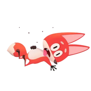 😵 vos, dier, cartoon, grappig, speels telegram sticker