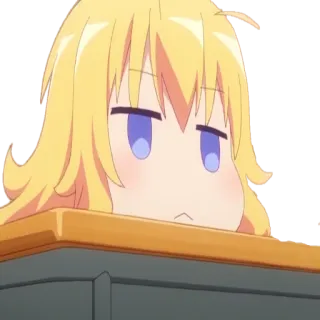 🙁 Anime, Fofo, Desenho animado, Garota, Loira telegram sticker