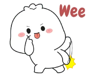😛 Wee Cartoon, Niedlich, Figur, Verspielt, Frech, Zunge, Geste, Mini telegram sticker