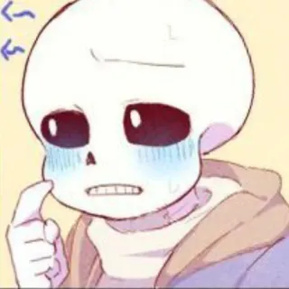 ☠️ Sans Undertale skeleton, blushing, video game, cute, sans telegram sticker