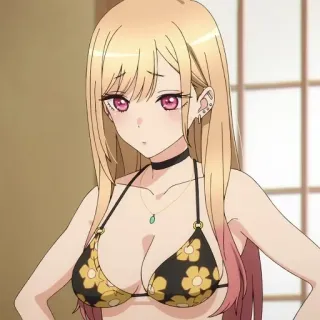 ❤️ Marin Kitagawa My Dress-Up Darling Аниме, Девушка, Бикини, Марин Китагава, Эта фарфоровая кукла влюбилась telegram sticker