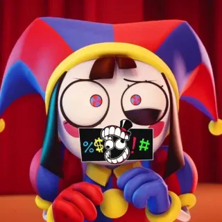 😁 payaso, bufón, dibujos animados, ofensivo, censurado, emoji telegram sticker