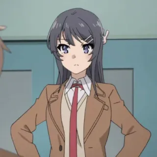 🐇 Mai Sakurajima Rascal Does Not Dream of Bunny Girl Senpai Anime, Fille, Sakurajima, Uniforme, Mignon telegram sticker