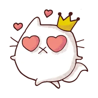 🥰 cat, love, cute, crown, heart, cartoon whatsapp sticker