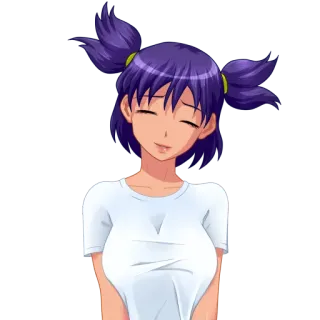 😌 Anime, Chica, Retrato, Dibujo animado telegram sticker