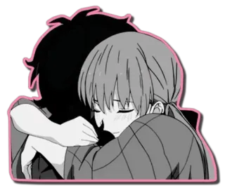 ❤️ hug, affection, anime, manga, love, friendship, cuddle, emotions telegram sticker