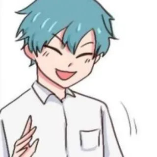 ❤️‍🔥 เด็กชายอนิเมะ, การ์ตูน, น่ารัก, ยิ้ม, มีความสุข, นักเรียน telegram sticker