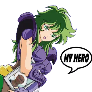 😻 MY HERO héroe, anime, dibujos animados telegram sticker