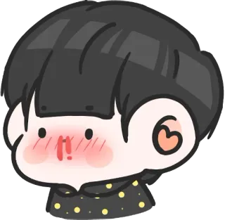 😳 Anime, Cartone animato, Carino, Personaggio, Adesivo, Arrossire whatsapp sticker