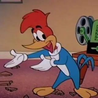 👍 Woody Woodpecker 만화, 우디 우드페커, 애니메이션 캐릭터, 레트로, 코미디 telegram sticker