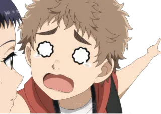 😢 Anime, Desenho animado, Menino, Chateado, Chorando, Emoção, Adesivo telegram sticker