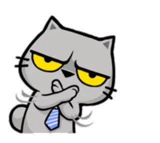 🙅 Katze, Krawatte, Ausdruck, enttäuscht, Aufkleber, Cartoon telegram sticker