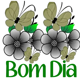 🙏 Bom Dia Blumen, Schmetterlinge, Grüße, Blumenmuster, Natur whatsapp sticker