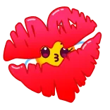 😘 kartun, bibir, ciuman, emoji whatsapp sticker
