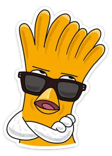 😑 luvas, desenho animado, estilo, óculos de sol, legal, atitude whatsapp sticker