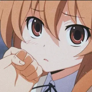 🙁 Taiga Aisaka Toradora! อนิเมะ, น่ารัก, ผู้หญิง, การ์ตูน, ตัวละคร, ไทกะ, โทระโดระ! whatsapp sticker