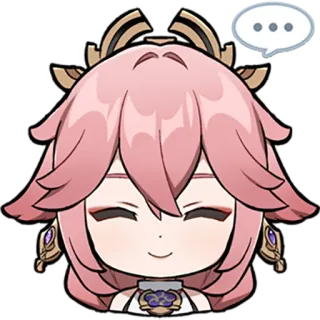 💬 Yae Miko Genshin Impact Anime, Video game, Yae Miko, Genshin Impact, Chibi, Fofo, Sorriso, Raposa telegram sticker