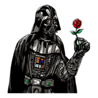 🌹 Darth Vader Star Wars darth vader, star wars, rose, seigneur sith, science-fiction, film, méchant telegram sticker