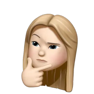 ✏️ Emoji, Pensando, Mulher, Cabelo Loiro, Dúvida, Ponderando, Curioso telegram sticker