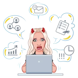 Девочка демон блонди telegram stickers