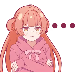 😒 Anime, Kartun, Merah muda, Gadis, Lucu, Stiker telegram sticker