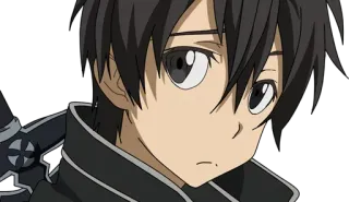 🙁 Kirito Sword Art Online anime, sword, kirito, sword art online, character, black hair telegram sticker