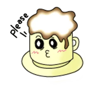 😗 tazza, bicchiere, kawaii, caffè, carino, bevanda telegram sticker