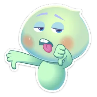 ▫️ Pouce vers le bas, Aversion, Rejet, Échec, Négatif, Personnage de dessin animé, Ennuyé telegram sticker