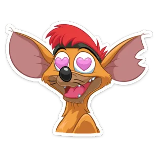 😍 การ์ตูน, ความรัก, หัวใจ, หนู, แอนิเมชัน, สีหน้า telegram sticker