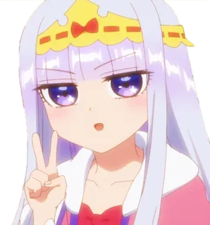 ✌️ Anime, Gadis, Putri, Mahkota, Tanda perdamaian, Lucu, Manga whatsapp sticker