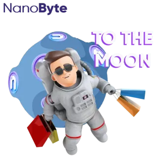 🚀 TO THE MOON astronaut, mond, shopping, meme, krypto, erfolg, weltraum, finanzen telegram sticker