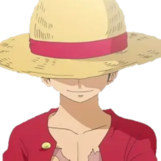 🙂 Monkey D. Luffy One Piece anime, one piece, luffy, monkey d luffy, sombrero de paja, pirata whatsapp sticker