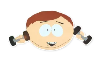 🏋‍♂ Cartoon, Oefening, Gewichtheffen, Fitness, Personage telegram sticker
