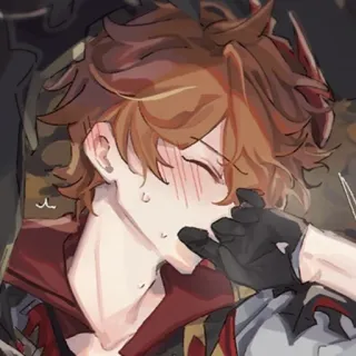 💖 Tartaglia Genshin Impact Anime, Genshin Impact, Tartaglia, Childe, Fanart, Karakter video game telegram sticker